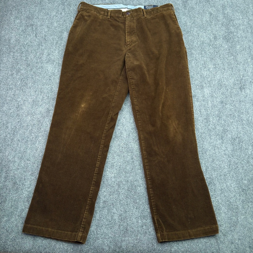 Polo Ralph Lauren Corduroy Pants Mens 38x32 (36x29) Brown‎ Classic Cotton  *WORN